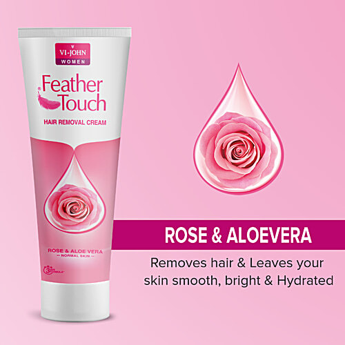 Buy VIJOHN Feather Touch Hair Removal Cream Rose & Aloevera, For Normal Skin Online at Best