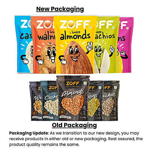 Zoff Dry Fruit Combo - Walnuts, Cashews, Almonds, Raisins, Pistachios, 250 g (Pack of 5) 