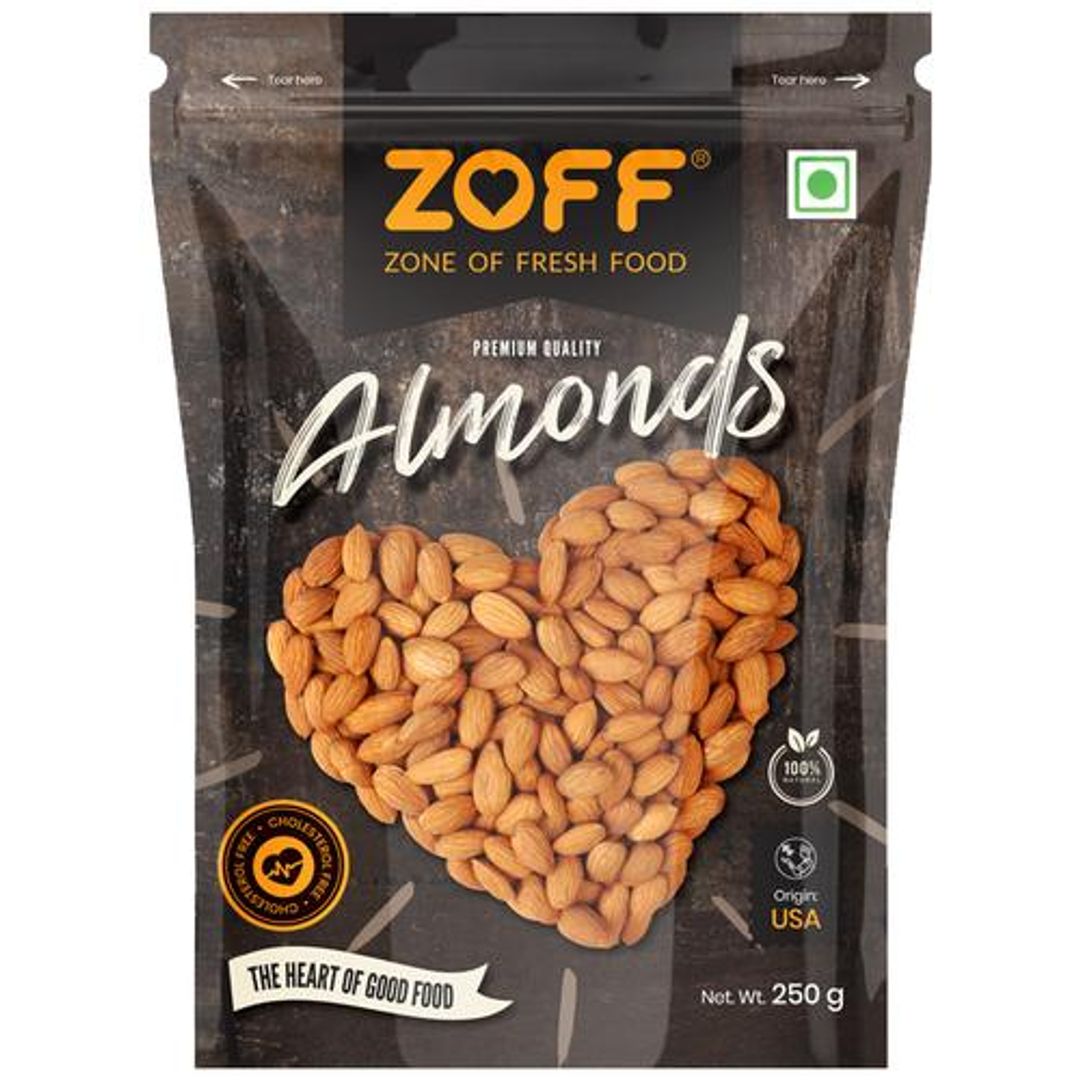 Zoff Almonds - Rich In Fiber & Protein, Regulates Blood Pressure, 250 g 