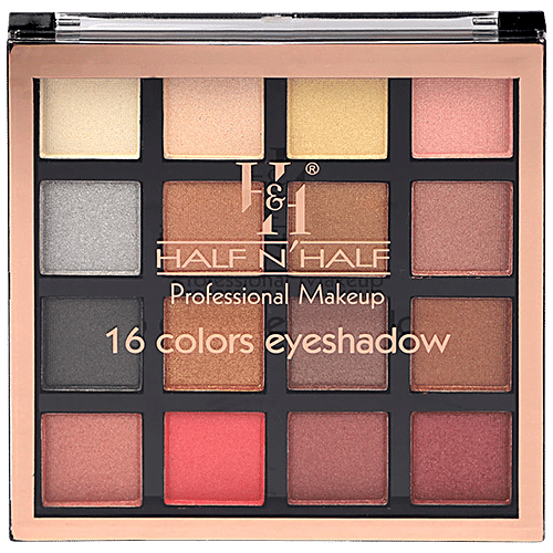 Half N Half 16 Colors Eyeshadow Palette - Highly Pigmented, Long-Lasting, Multicolour, 18 g Palette-03 