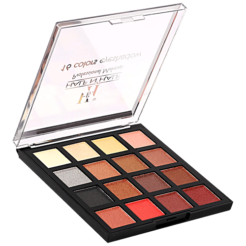 Half N Half 16 Colors Eyeshadow Palette - Highly Pigmented, Long-Lasting, Multicolour, 18 g Palette-03 