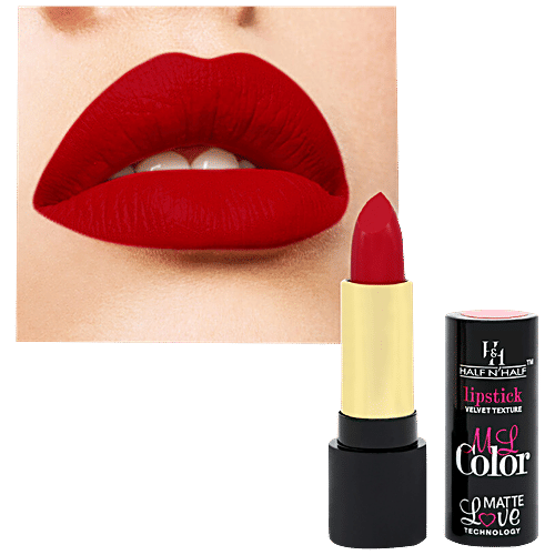Half N Half My Color Velvet Texture Matte Lipstick - Long-Lasting, Lightweight, 3.8 g Velvet Maroon 