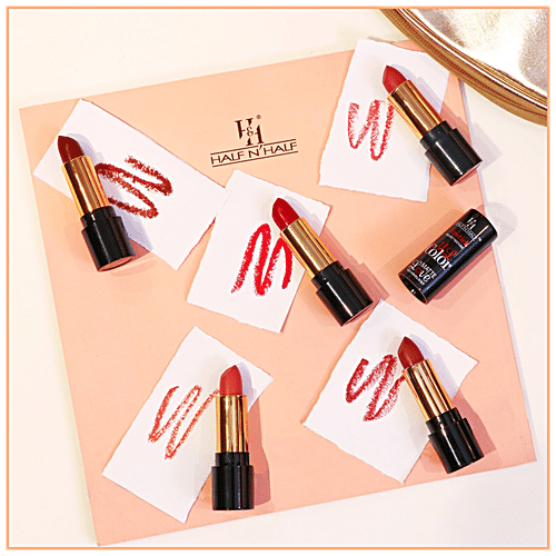 Half N Half My Color Velvet Texture Matte Lipstick - Long-Lasting, Lightweight, 3.8 g Velvet Maroon 