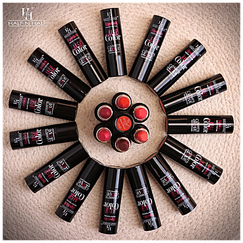 Half N Half My Color Velvet Texture Matte Lipstick - Long-Lasting, Lightweight, 3.8 g Velvet Maroon 