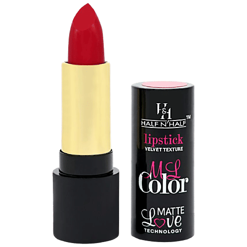 Half N Half My Color Velvet Texture Matte Lipstick - Long-Lasting, Lightweight, 3.8 g Velvet Maroon 