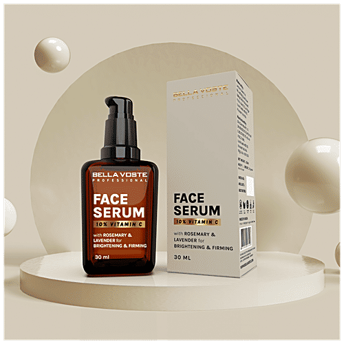 Bella Voste Professional Face Serum - 10% Vitamin-C, With Rosemary & Lavender For Brightening & Firming, 30 ml  