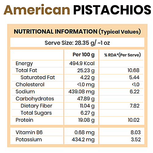 Grocery Farm American Pistachios - Roasted & Salted, Natural, Premium, No Additives, 200 g  