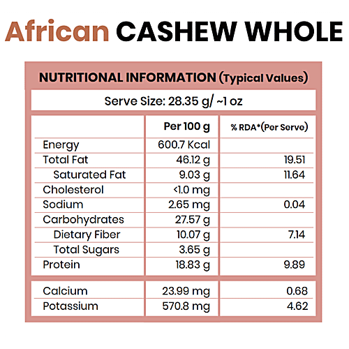Grocery Farm African Cashew Whole - 100% Natural, Premium & Healthy, No Additives, 200 g