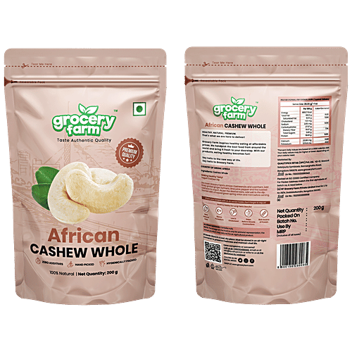 Grocery Farm African Cashew Whole - 100% Natural, Premium & Healthy, No Additives, 200 g