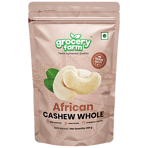 Grocery Farm African Cashew Whole - 100% Natural, Premium & Healthy, No Additives, 200 g