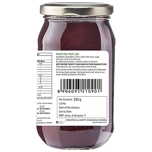 BHUIRA  Mixed Red Fruit Jam - No Added Preservatives & Artificial Colours, 240 g  
