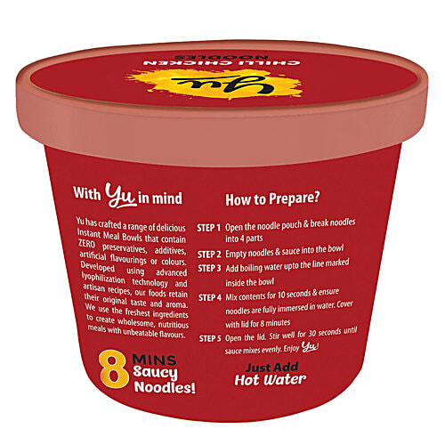 Yu Chilli Chicken Instant Cup Noodles - Zero Preservatives,, 70 g