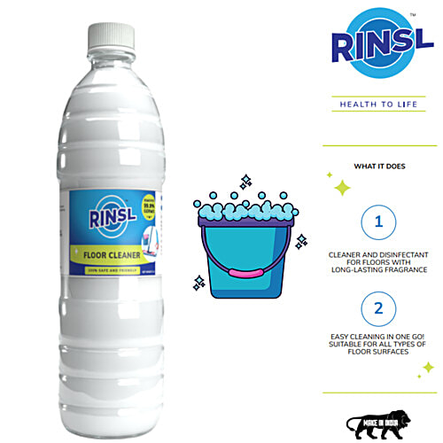 Rinsl Floor Cleaner - Kills Germs, Removes Dirt, Stains, 1 L  Kills 99.99% germs
 Refreshing Fragrance
 Remove all stains and dirt
 Leaves sparkling shine