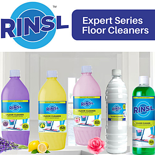 Rinsl Floor Cleaner - Rose, Kills Germs, Removes Dirt, Stains, 1 L  SAFE AND FRIENDLY
 KILLS 99.9% GERMS