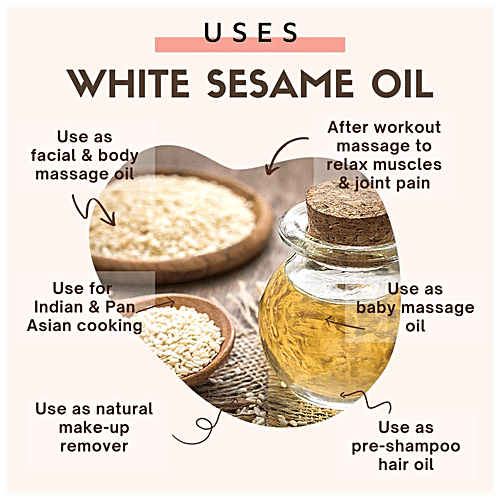 Essentia Extracts White Sesame Oil - Pure, Cold Pressed, 100 ml  