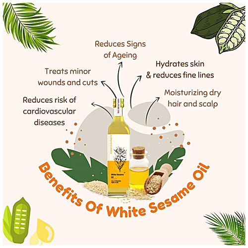 Essentia Extracts White Sesame Oil - Pure, Cold Pressed, 500 ml