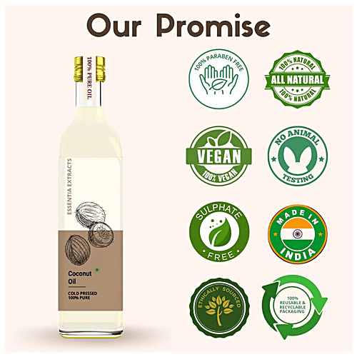 Essentia Extracts Coconut Oil - Pure, Cold Pressed, 100 ml  