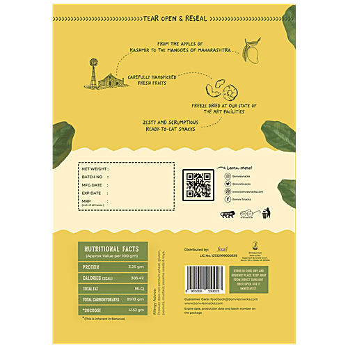 Buy BONVIE Freeze Dried Banana 100 Real Fruit, Vegan, No Sugar, Gluten Free Online at Best