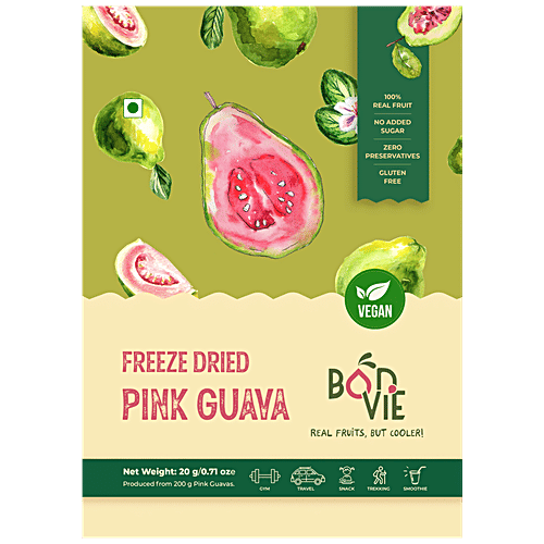 Buy BONVIE Freeze Dried Pink Guava 100 Real Fruit, Vegan, No Sugar