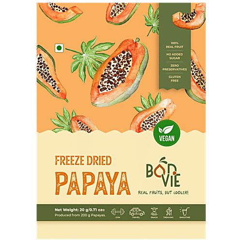 Buy BONVIE Freeze Dried Papaya 100 Real Fruit, Vegan, No Sugar