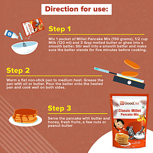 bb Gooddiet Classic Millet Pancake Mix, 150 g  