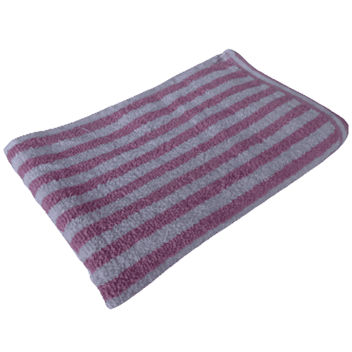 VC Cotton Hand/Face Towel - Premium, Soft, Gentle On Skin, White & Pink, 1 pc  