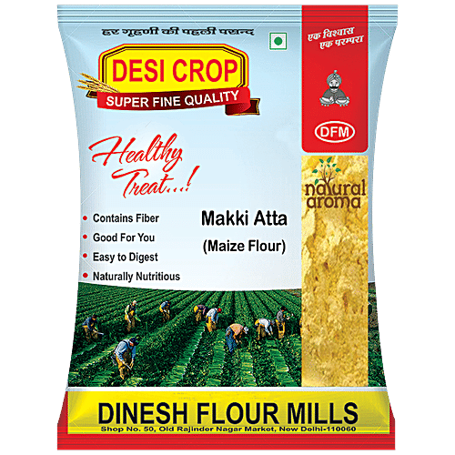 Buy DINESH FLOUR MILLS Makki Atta/Maize Flour Source Of Fibre, Easy