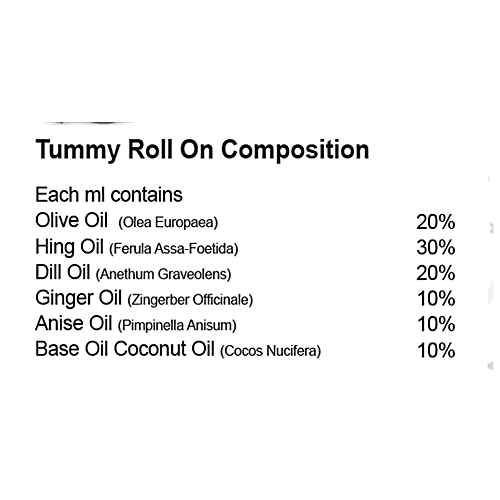 The Old Natural Tummy Roll on - For Kids, Free From Colic Relief, Digestion, Pain, Blend Of Hing & Ginger Oil, 50 ml  
