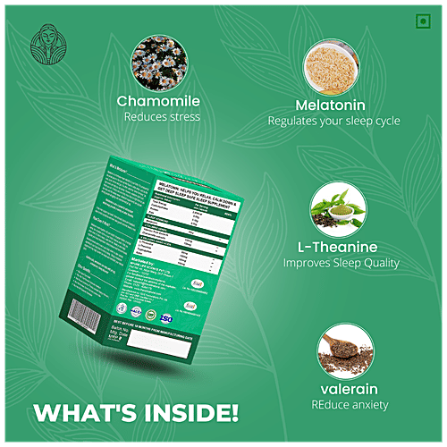 The Old Natural Melatonin Sleeping Aid Tablets - Melatonin 5Mg With Tagara 125Mg, Relieves Insomina, 60 pcs