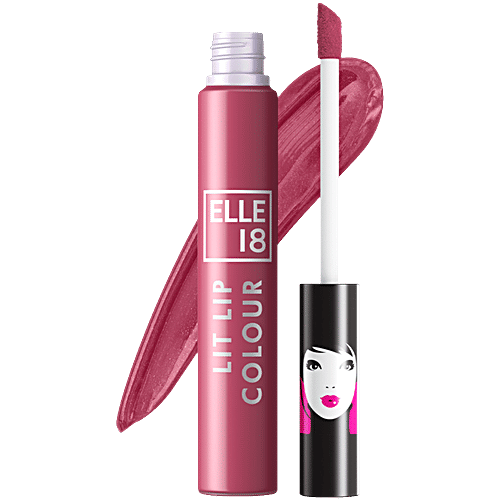 Elle 18 Lit Lip Colour Matte Liquid Lipstick, 5.6 ml Mauve Opera Lightweight Matte Formula, Soft & Comfortable