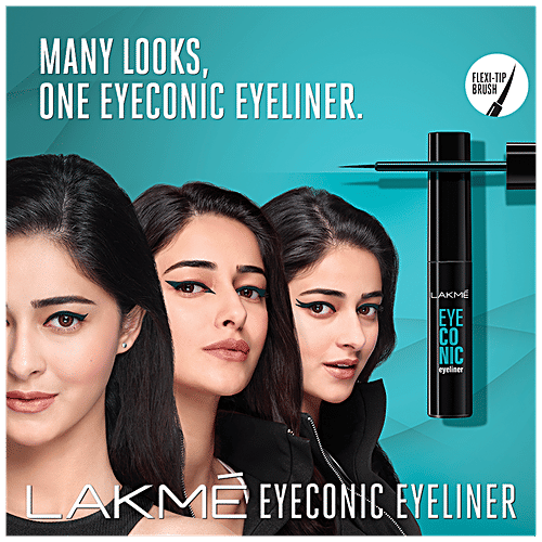 Buy Lakme 9to5 Eyeconic Liquid Liner, Unique Flexitip Brush, Smudge
