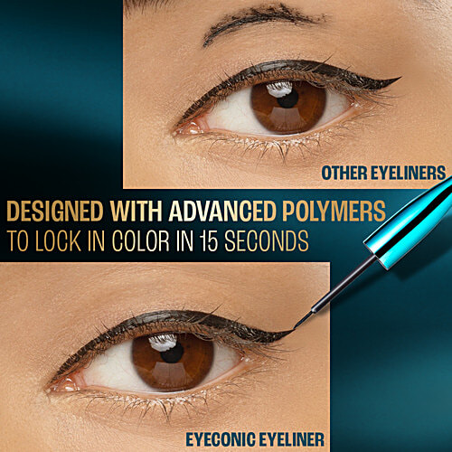 Lakme Eyeconic Eye Liner, 4.5 ml Medium Brown 24H Long Wear, Flexi Tip Brush, Smudgeproof & Waterproof