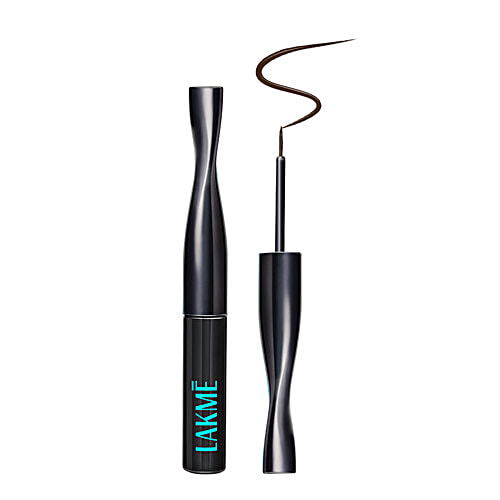 Lakme Eyeconic Eye Liner, 4.5 ml Medium Brown 24H Long Wear, Flexi Tip Brush, Smudgeproof & Waterproof