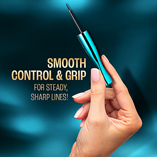 Lakme Eyeconic Eye Liner, 4.5 ml Medium Brown 24H Long Wear, Flexi Tip Brush, Smudgeproof & Waterproof