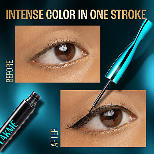 Lakme Eyeconic Eye Liner, 4.5 ml Medium Brown 24H Long Wear, Flexi Tip Brush, Smudgeproof & Waterproof