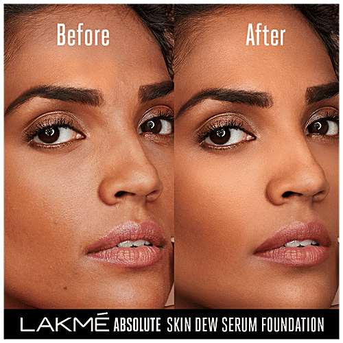 Lakme Absolute - Skin Dew Serum Foundation, Nourished & Hydrated, 30 g Neutral Almond 