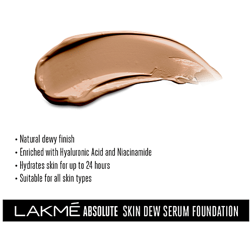 Lakme Absolute - Skin Dew Serum Foundation, Nourished & Hydrated, 30 g Neutral Almond 