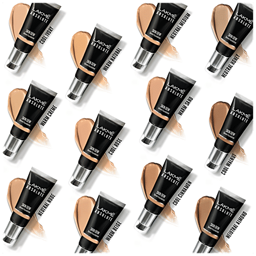 Lakme Absolute - Skin Dew Serum Foundation, Nourished & Hydrated, 30 g Neutral Almond 