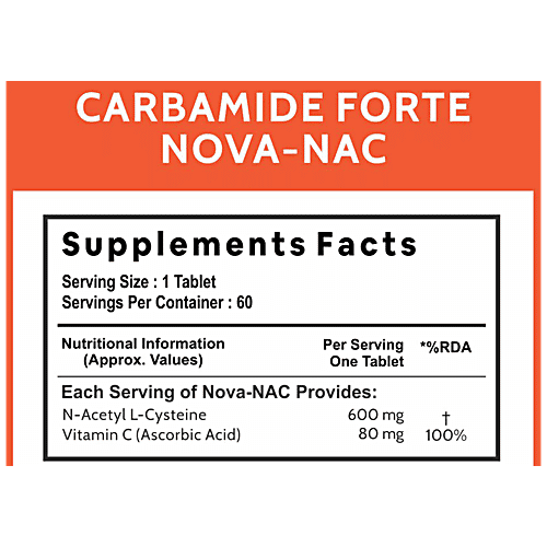 Buy Carbamide Forte NAcetyl LCysteine 600mg Tablets Vitamin C