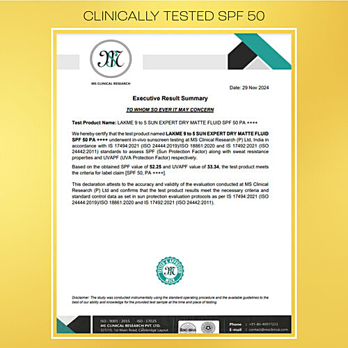 Lakme 9To5 Sun Expert Tint Hint Sunscreen SPF 50 PA+++, 100 ml  For Even-Toned Skin, Non-Sticky Texture, For All Skin Types