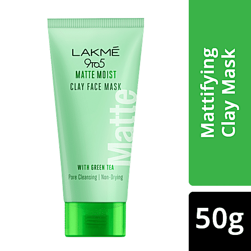 Buy Lakme 9To5 Matte Moist Clay Face Mask With Green Tea, For Pore