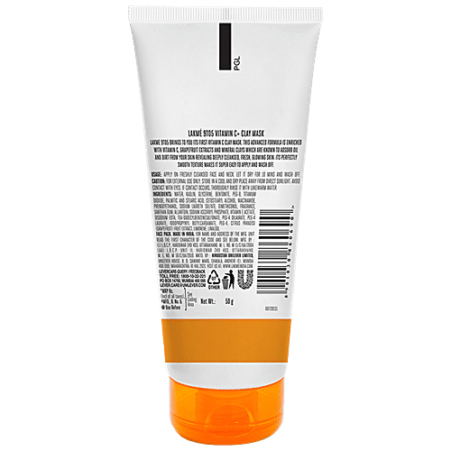 Buy Lakme 9To5 Vitamin C+ Clay Mask Brightens & Moisturizes Skin