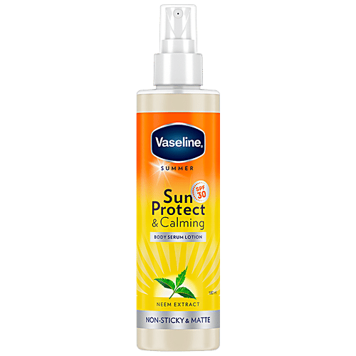 Vaseline Summer Body Serum Lotion - Sun Protect & Cooling, With SPF 30, Non-Sticky, 180 ml