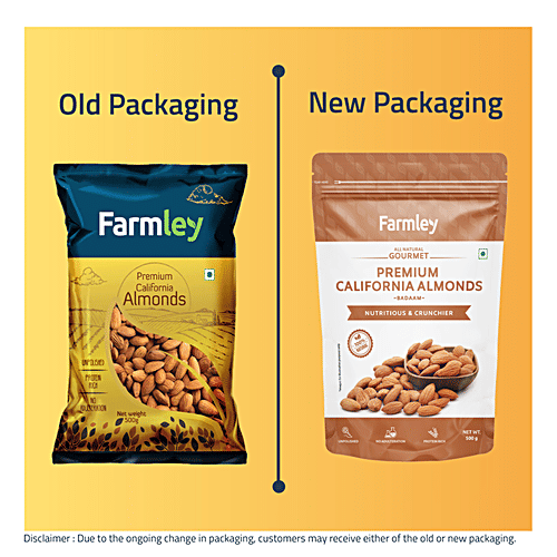 Farmley Premium California Almonds - Rich In Protein, Unpolished, No Adulteration, 250 g  