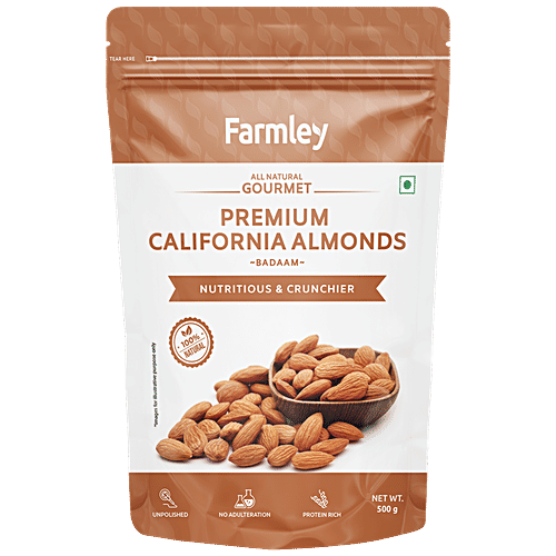Farmley Premium California Almonds - Rich In Protein, Unpolished, No Adulteration, 250 g  