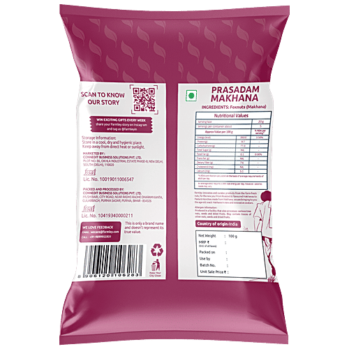 Farmley Prasadam Makhana - Foxnuts, 100 g  