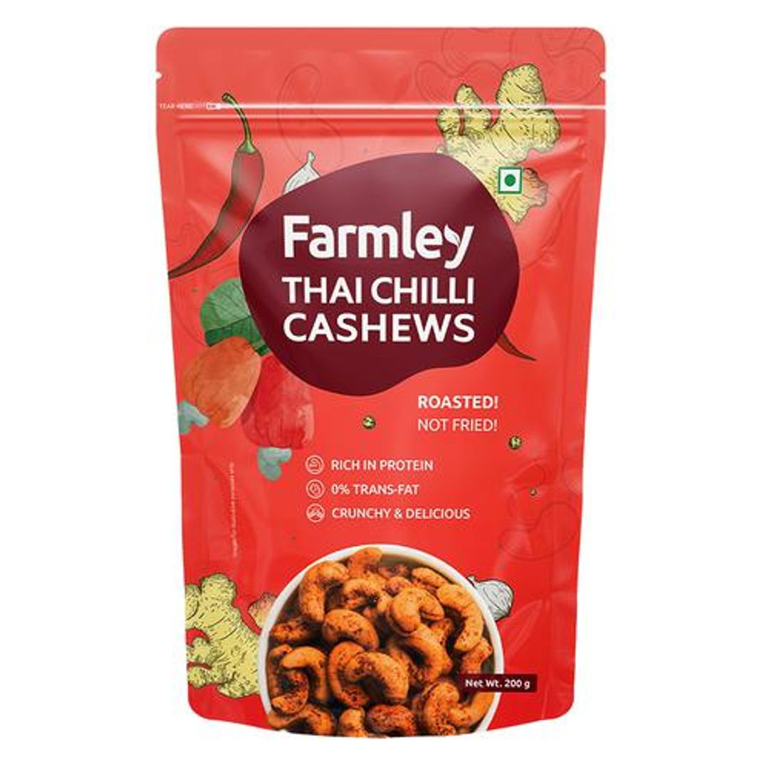 Farmley Thai Chilli Cashew - Roasted & Flavoured, Rich In Protein, 200 g 