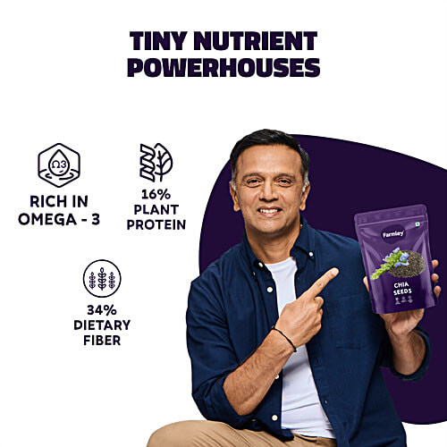 Farmley Chia Seeds, 200 g Natural, 16% Protein Content, Rich In Omega 3 & Fibre