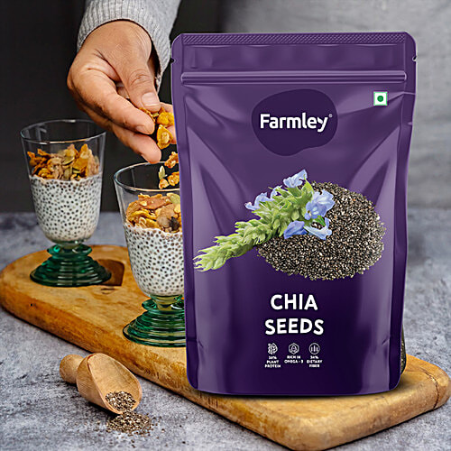 Farmley Chia Seeds, 200 g Natural, 16% Protein Content, Rich In Omega 3 & Fibre