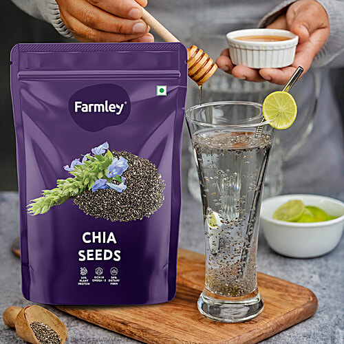 Farmley Chia Seeds, 200 g Natural, 16% Protein Content, Rich In Omega 3 & Fibre